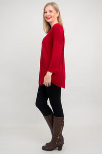 Tina Sweater, Lipstick, Bamboo Cotton- Final Sale