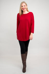 Tina Sweater, Lipstick, Bamboo Cotton- Final Sale