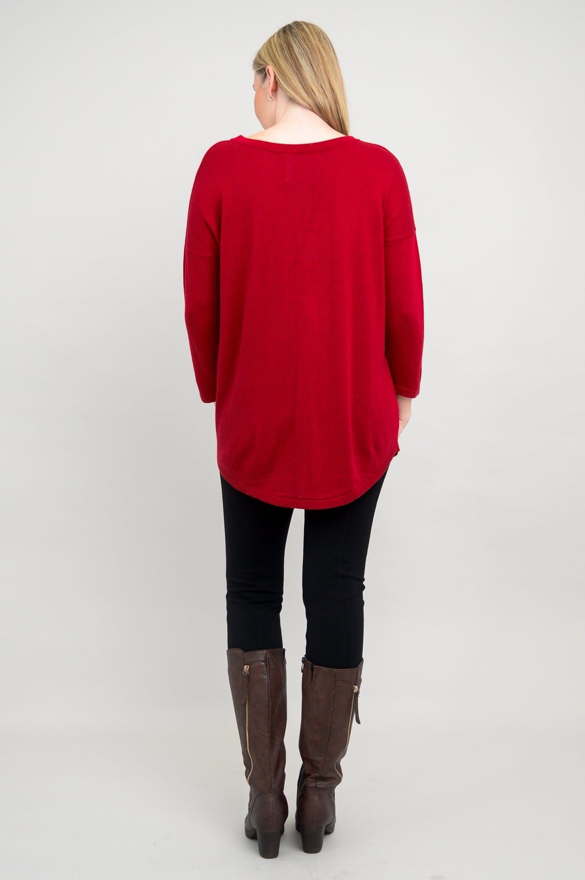 Tina Sweater, Lipstick, Bamboo Cotton- Final Sale