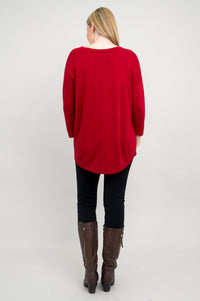 Tina Sweater, Lipstick, Bamboo Cotton- Final Sale