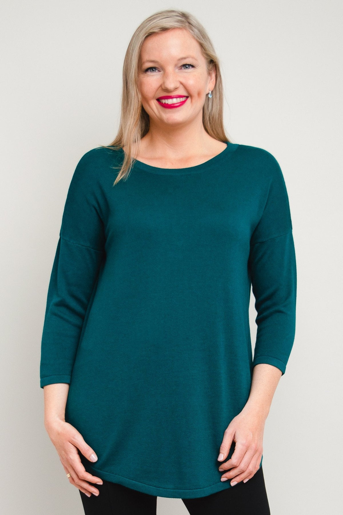 Tina Sweater, Teal, Bamboo Cotton - Final Sale