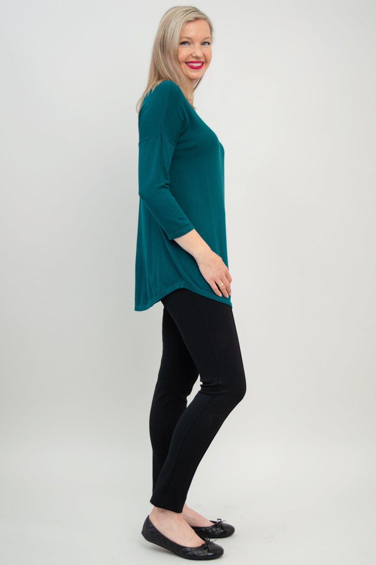 Tina Sweater, Teal, Bamboo Cotton - Final Sale