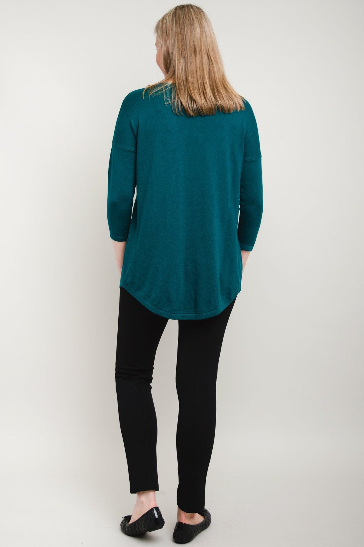Tina Sweater, Teal, Bamboo Cotton - Final Sale