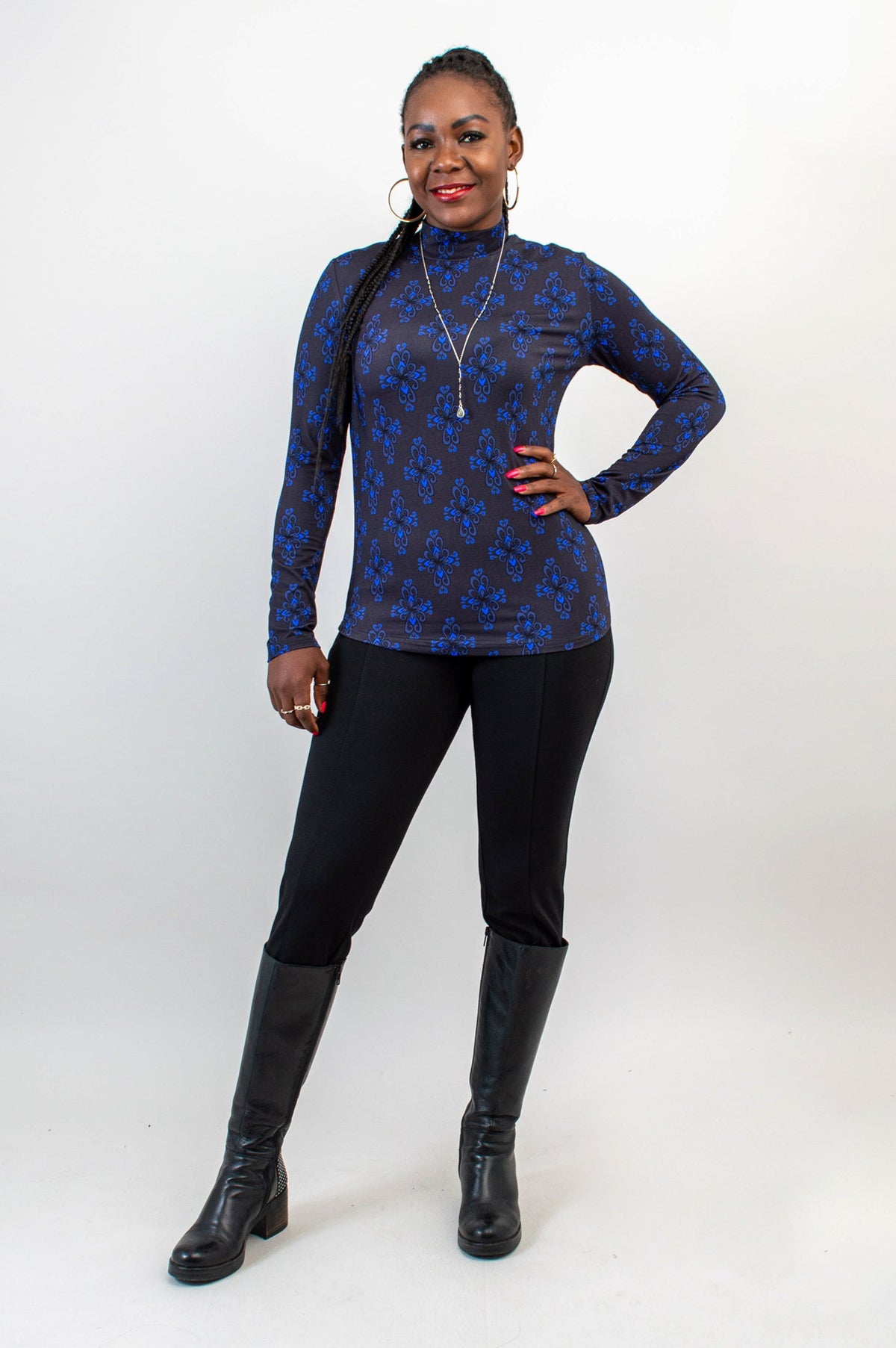 Tonya Top, Blue French, Bamboo -Final Sale