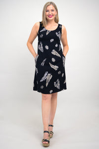 Velma Dress, Leaf Shadow, Linen Bamboo
