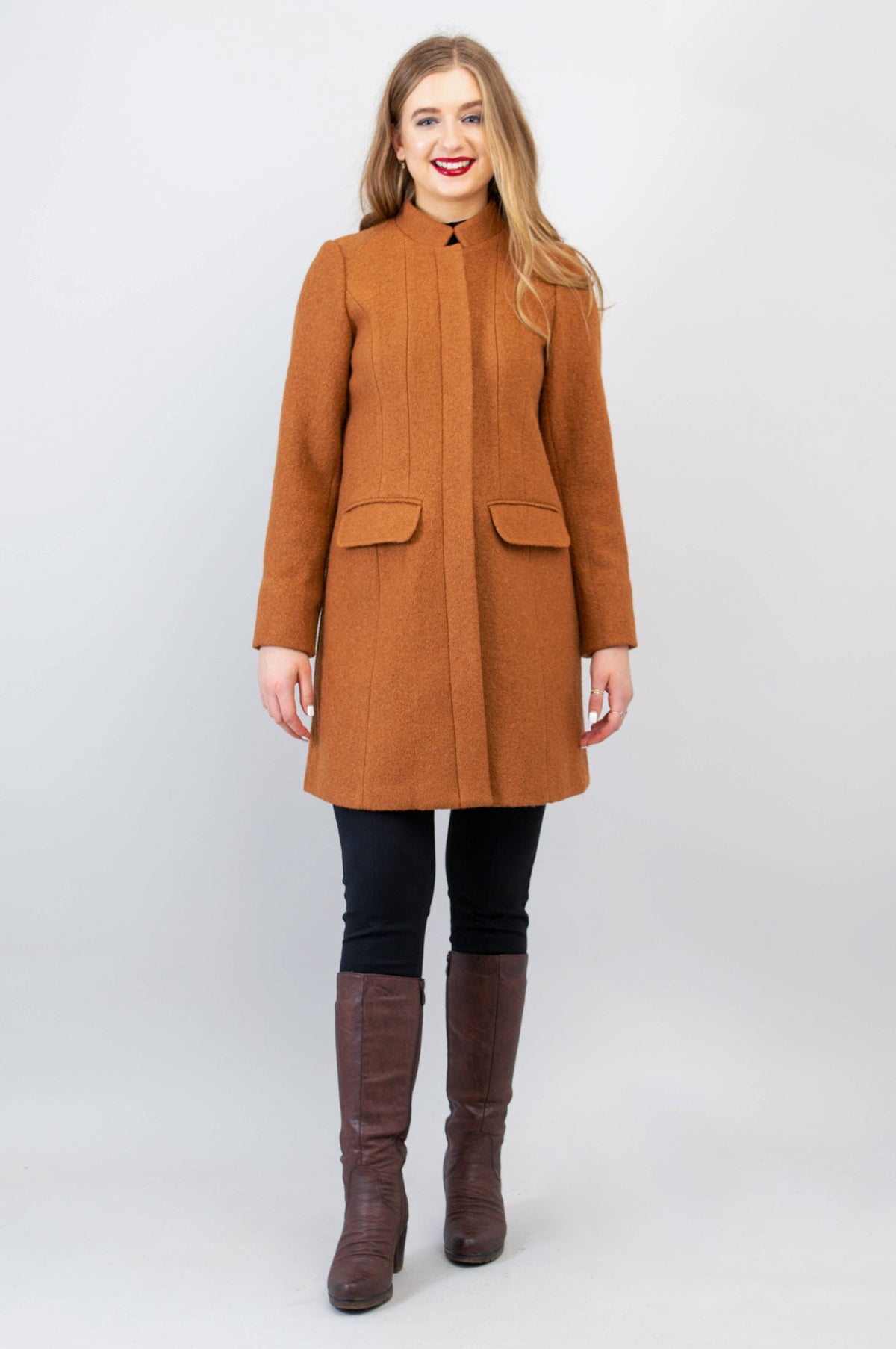 Verona Coat, Copper, Boiled Wool- Final Sale