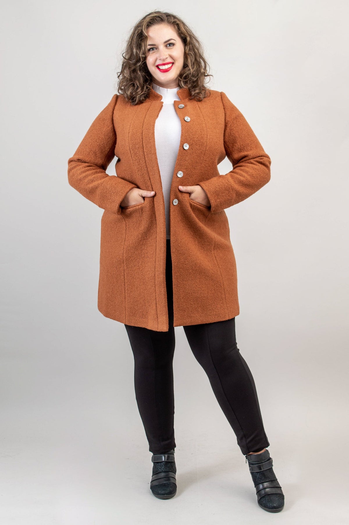 Verona Coat, Copper, Boiled Wool- Final Sale