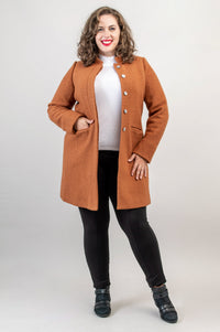 Verona Coat, Copper, Boiled Wool- Final Sale