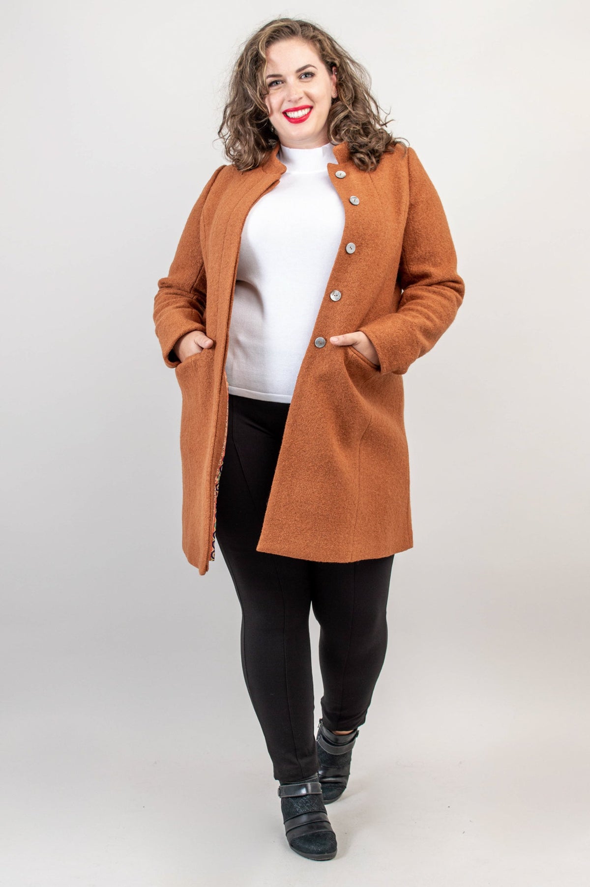 Verona Coat, Copper, Boiled Wool- Final Sale