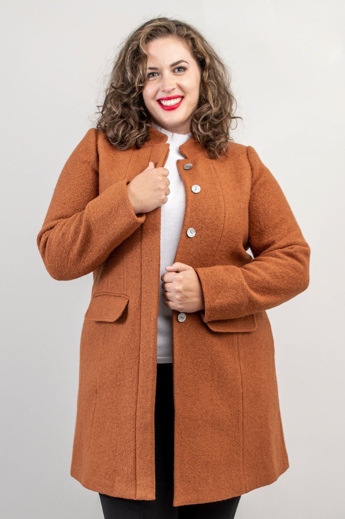 Verona Coat, Copper, Boiled Wool- Final Sale