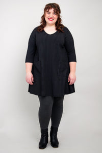 Veronica Tunic, Blk/Grey Stripe, Bamboo