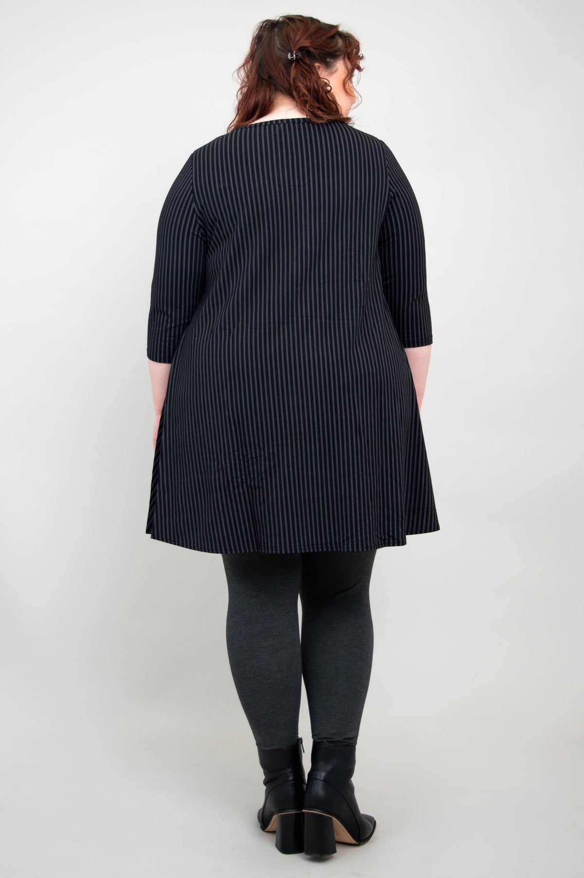 Veronica Tunic, Blk/Grey Stripe, Bamboo