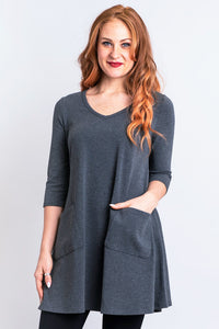 Veronica Tunic, Graphite, Bamboo - Final Sale