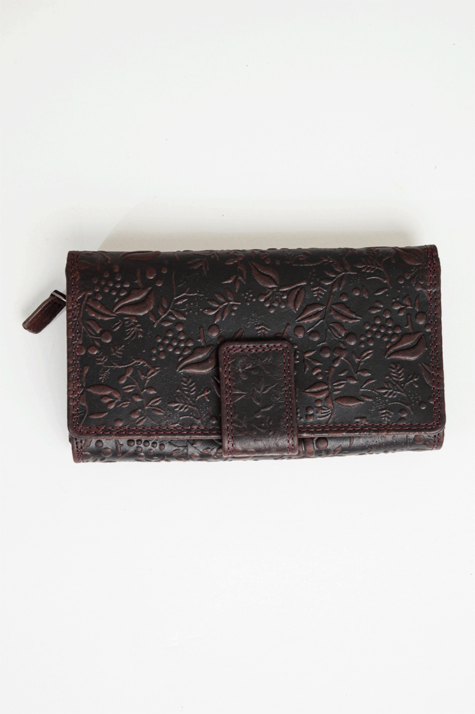 Adrian Klis 100 Flower Wallet, Browm, Leather