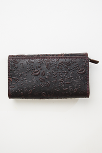 Adrian Klis 100 Flower Wallet, Browm, Leather