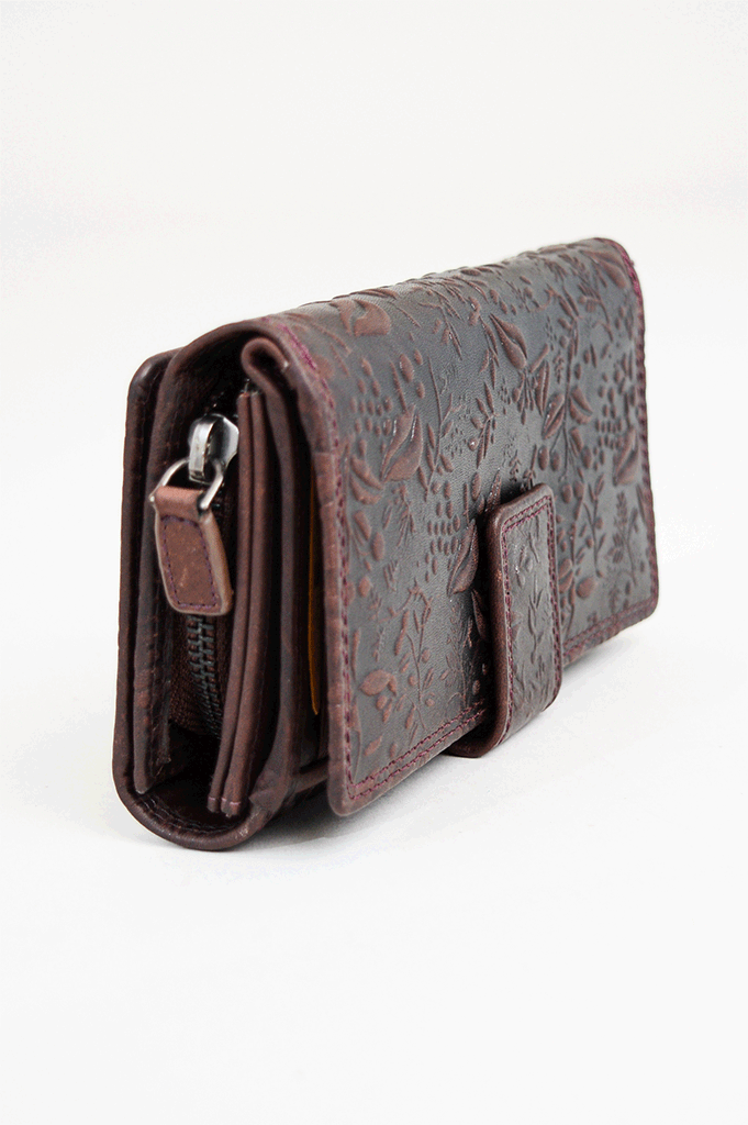 Adrian Klis 100 Flower Wallet, Browm, Leather