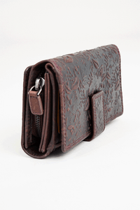 Adrian Klis 100 Flower Wallet, Browm, Leather