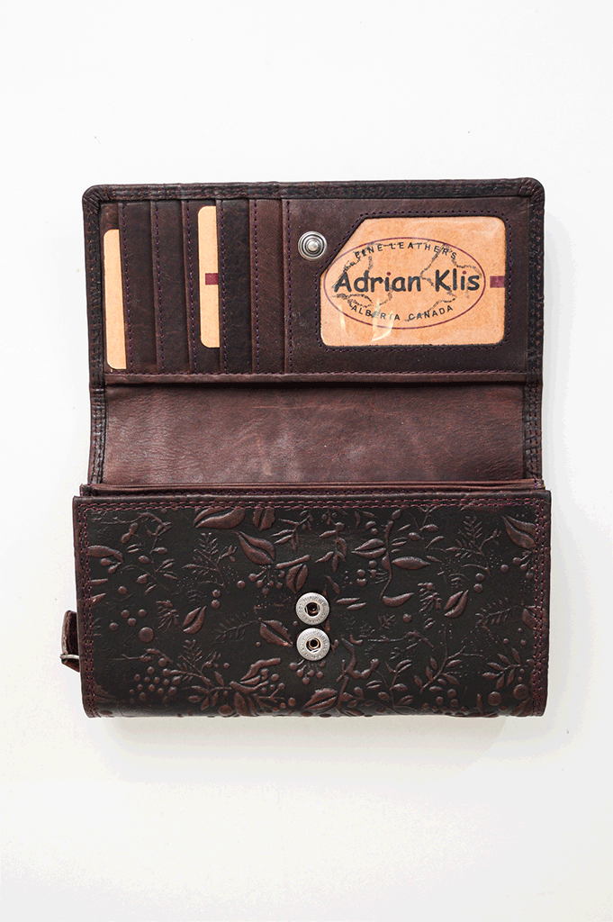Adrian Klis 100 Flower Wallet, Browm, Leather