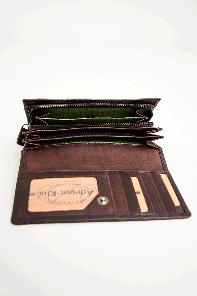 Adrian Klis 100 Flower Wallet, Browm, Leather