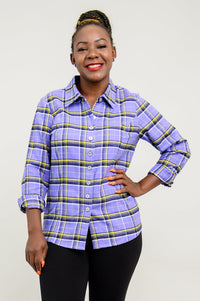 Alexis Top, Comfrey Plaid, Cotton Flannel - Final Sale
