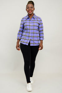 Alexis Top, Comfrey Plaid, Cotton Flannel - Final Sale