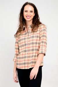 Alexis Top, Retro Plaid, Cotton Flannel - Final Sale