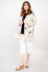 April Jacket, Almond Blooms, Linen Viscose- Final Sale