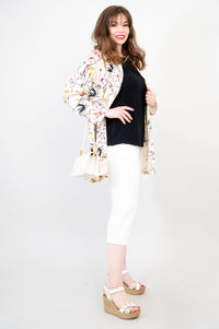 April Jacket, Almond Blooms, Linen Viscose- Final Sale