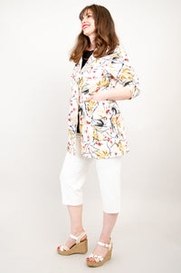 April Jacket, Almond Blooms, Linen Viscose- Final Sale