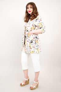 April Jacket, Almond Blooms, Linen Viscose- Final Sale