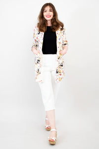 April Jacket, Almond Blooms, Linen Viscose- Final Sale