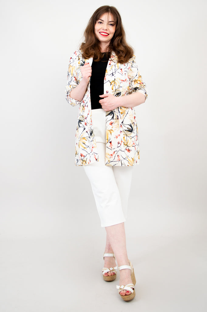 April Jacket, Almond Blooms, Linen Viscose- Final Sale