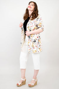 April Jacket, Almond Blooms, Linen Viscose- Final Sale