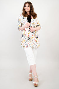 April Jacket, Almond Blooms, Linen Viscose- Final Sale