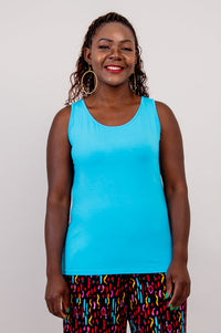 Avalon Tank, Turquoise, Bamboo - Final sale