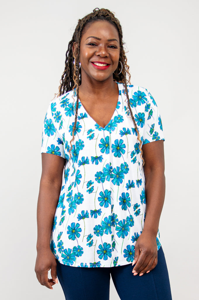 Bailey S/S Top, Aster, Linen Bamboo - Final sale