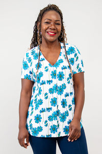 Bailey S/S Top, Aster, Linen Bamboo - Final sale