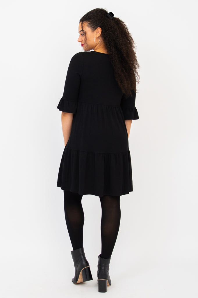 Bernadette Dress, Black, Bamboo - Final Sale
