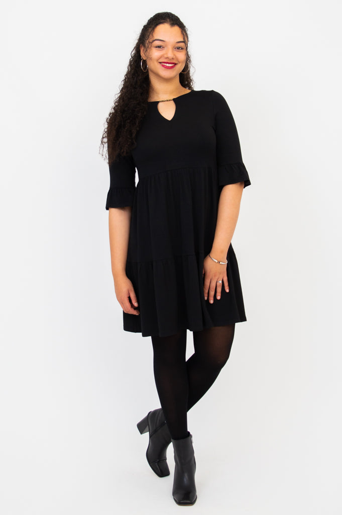 Bernadette Dress, Black, Bamboo - Final Sale