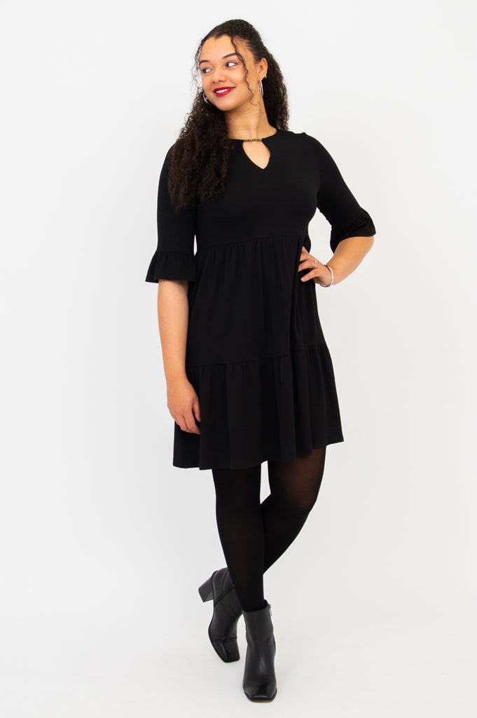 Bernadette Dress, Black, Bamboo - Final Sale