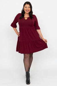 Bernadette Dress, Burgundy, Bamboo - Final Sale