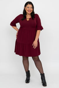 Bernadette Dress, Burgundy, Bamboo - Final Sale