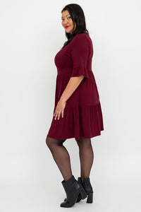 Bernadette Dress, Burgundy, Bamboo - Final Sale