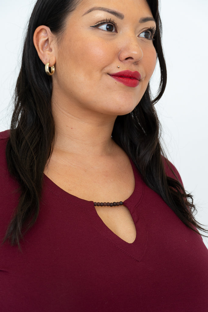 Bernadette Dress, Burgundy, Bamboo - Final Sale