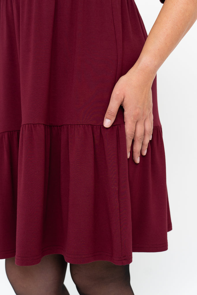 Bernadette Dress, Burgundy, Bamboo - Final Sale