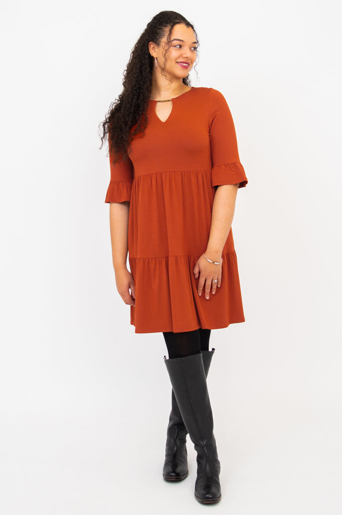 Bernadette Dress, Copper, Bamboo - Final Sale