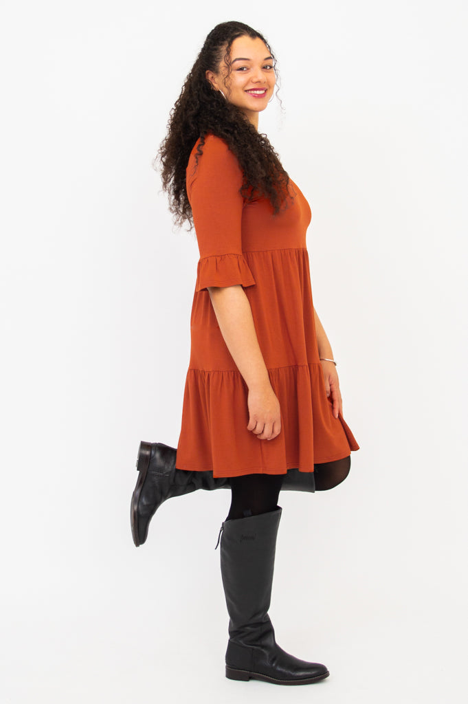 Bernadette Dress, Copper, Bamboo - Final Sale