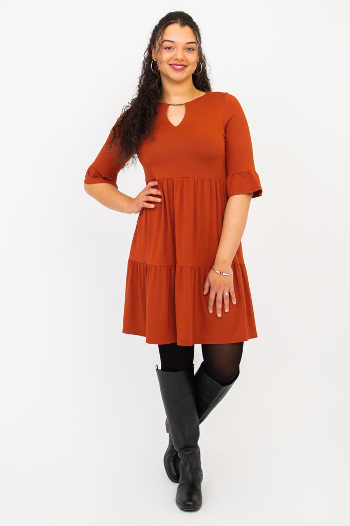Bernadette Dress, Copper, Bamboo - Final Sale