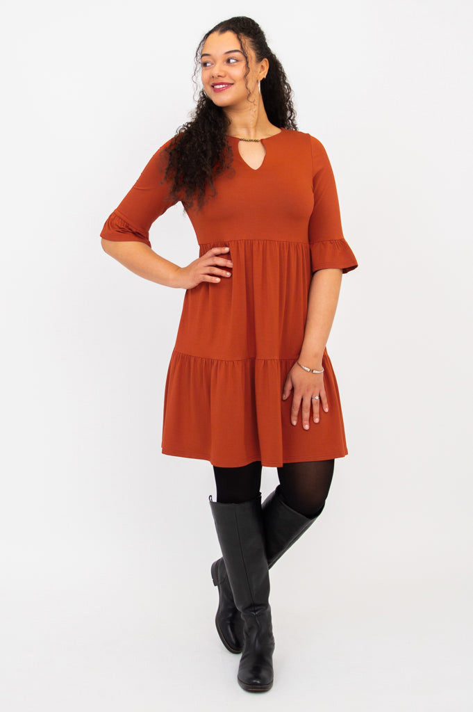 Bernadette Dress, Copper, Bamboo - Final Sale