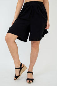 Betty Shorts, Black, Linen Bamboo - Final Sale